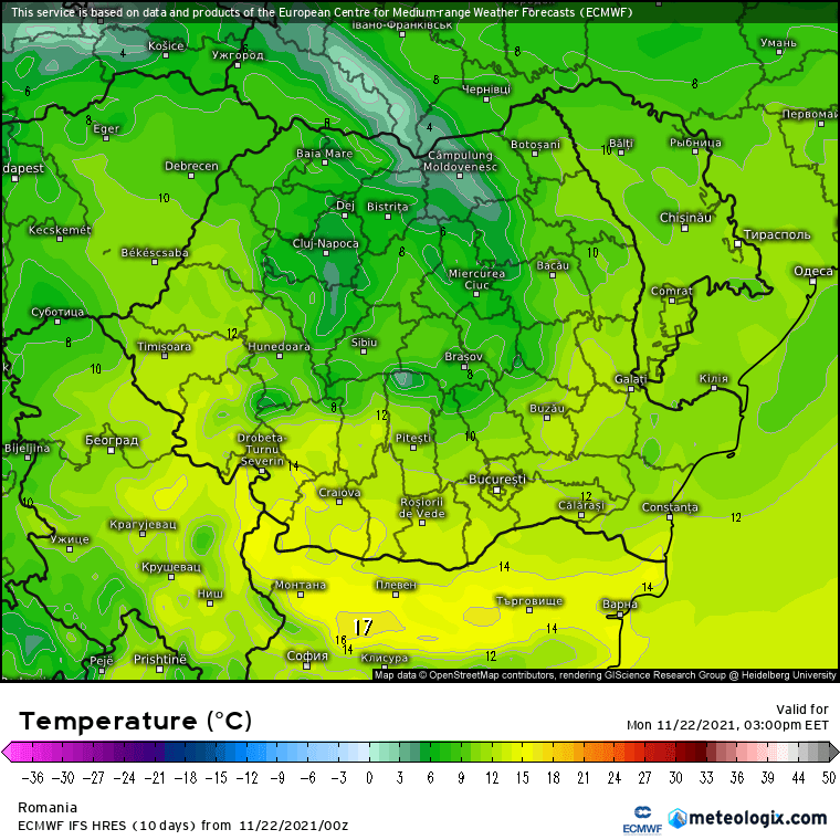 Prognoza meteo Romania 22 Noiembrie 2021 (Romania weather forecast)