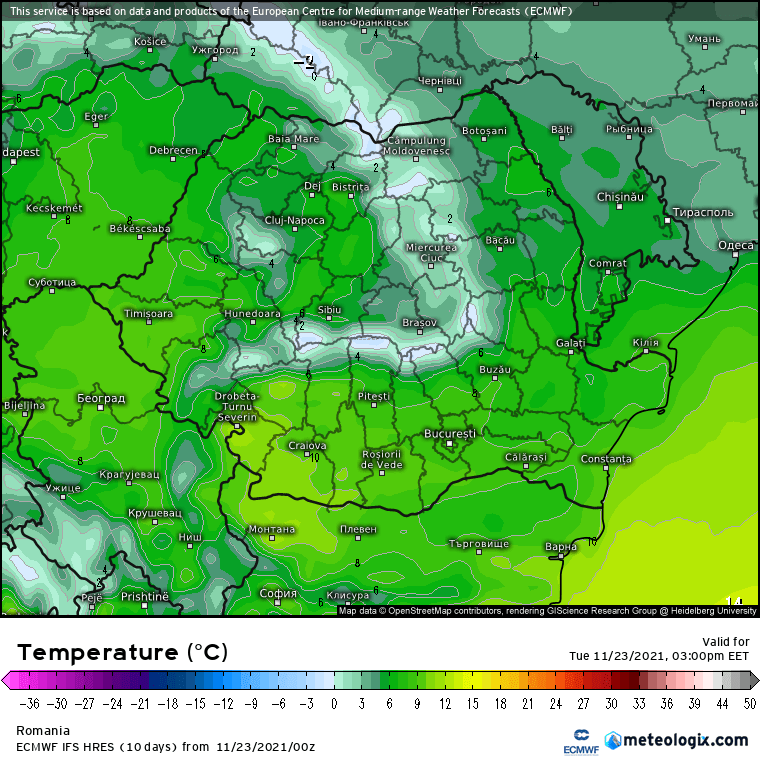 Prognoza meteo Romania 23 Noiembrie 2021 (Romania weather forecast)