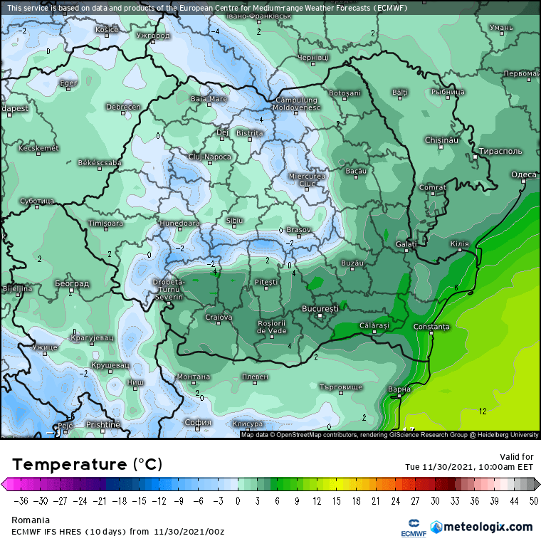 Prognoza meteo Romania 30 Noiembrie 2021 (Romania weather forecast)