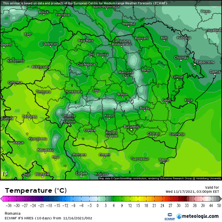 Prognoza meteo Romania 16 Noiembrie 2021 (Romania weather forecast)