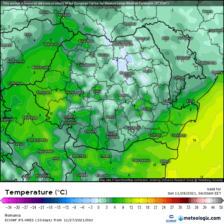 Prognoza meteo România  27 - 28 Noiembrie 2021 #România (România  forecast)