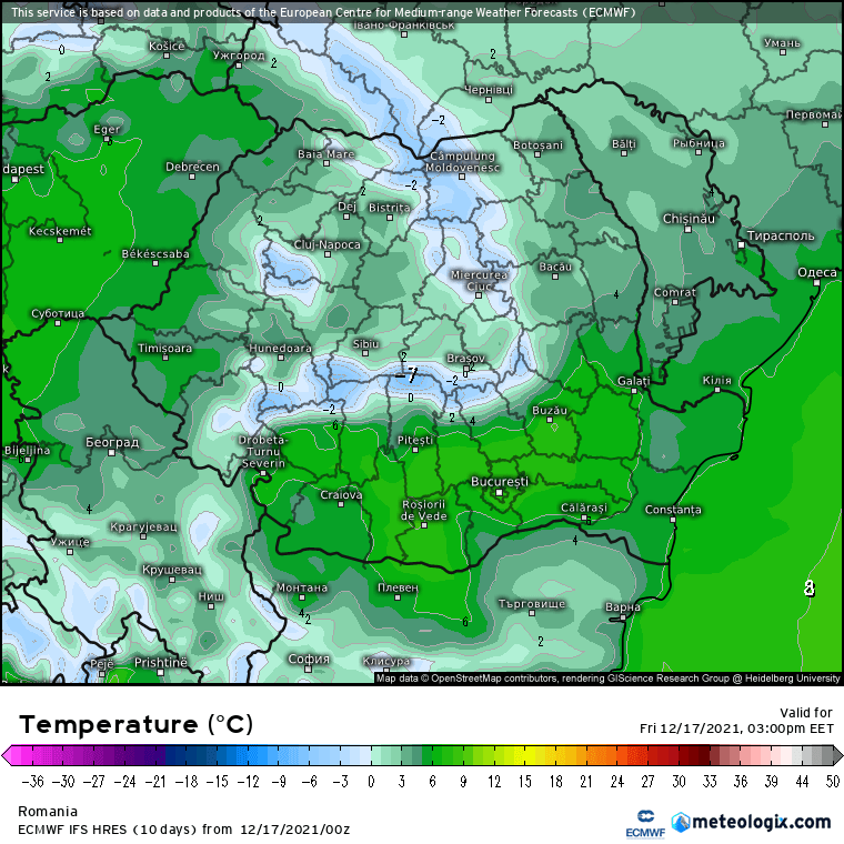 Prognoza meteo Romania 17 Decembrie 2021 (Romania weather forecast)