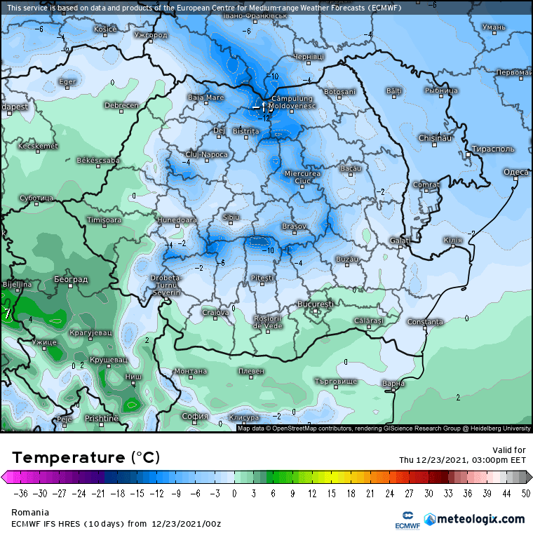Prognoza meteo Romania 23 Decembrie 2021 (Romania weather forecast)