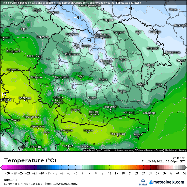 Prognoza meteo Romania 24 Decembrie 2021 (Romania weather forecast)