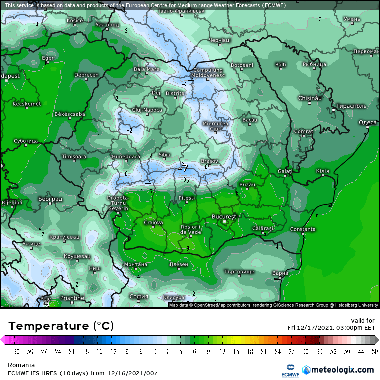 Prognoza meteo Romania 16 Decembrie 2021 (Romania weather forecast)