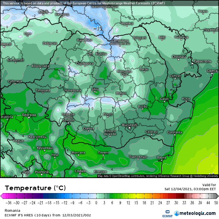 Prognoza meteo Romania 3 Decembrie 2021 (Romania weather forecast)