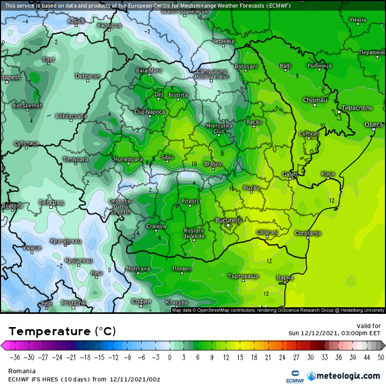 Prognoza meteo România  11 - 12 Decembrie 2021 #România (România  forecast)