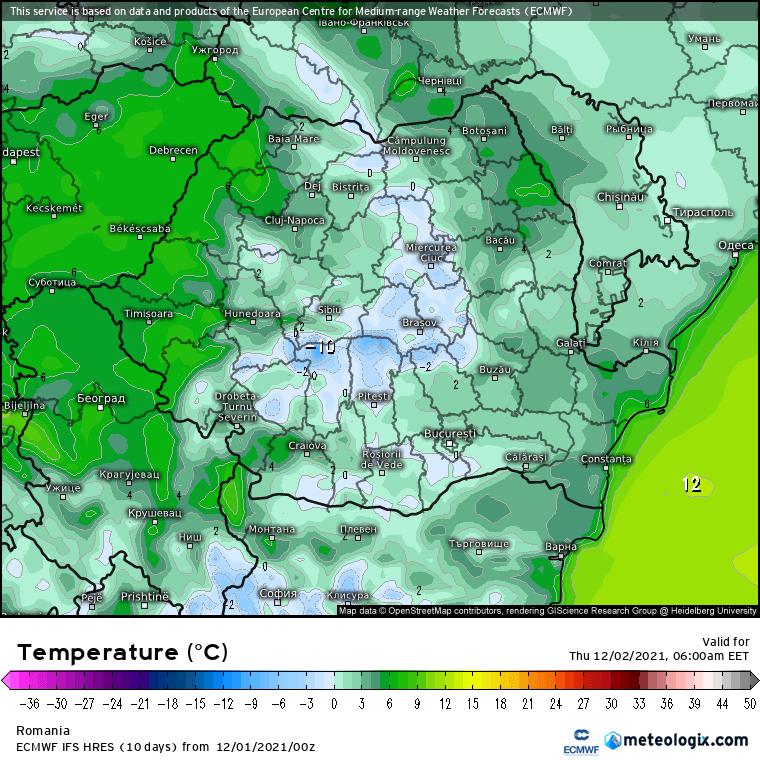 Prognoza meteo Romania 1 Decembrie 2021 (Romania weather forecast)