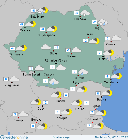 Prognoza meteo Romania 6 Ianuarie 2022 (Romania weather forecast)