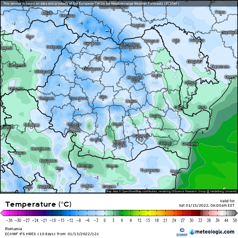 Prognoza meteo Romania 14 Ianuarie 2022 (Romania weather forecast)