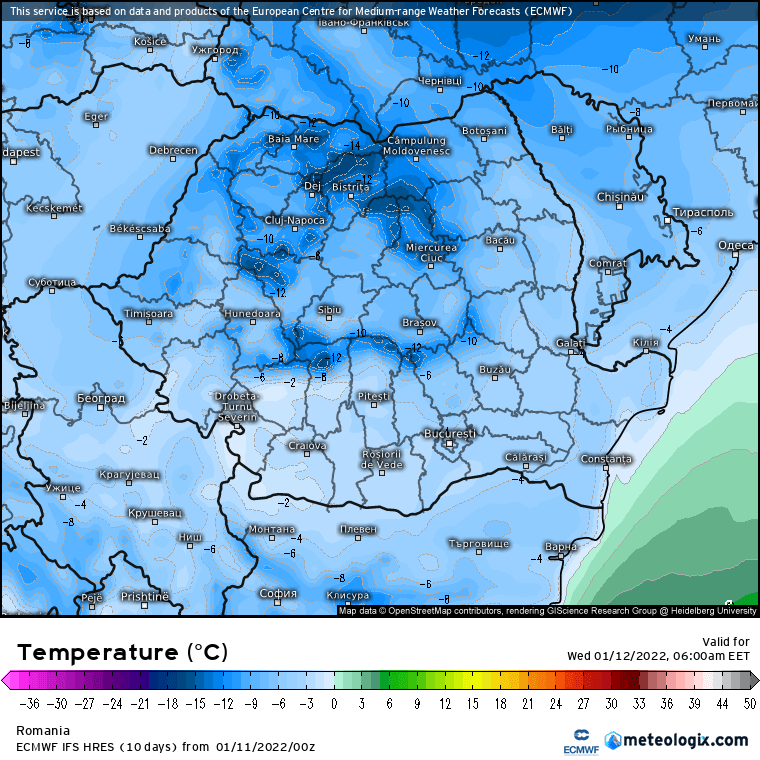 Prognoza meteo Romania 11 Ianuarie 2022 (Romania weather forecast)