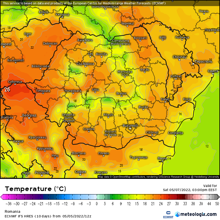 Prognoza meteo Romania 6 Mai 2022 (Romania weather forecast)