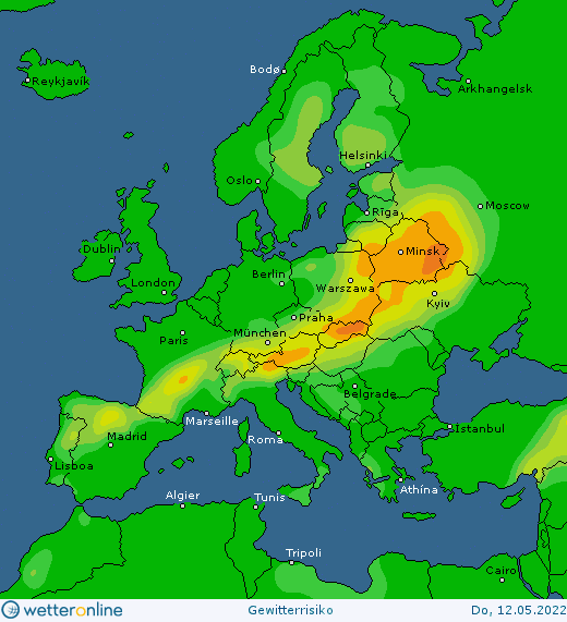 Thunderstorm forecast #Europe, #NorthAmerica and #Asia (Prognoza furtună în Europa, America de Nord si Asia)