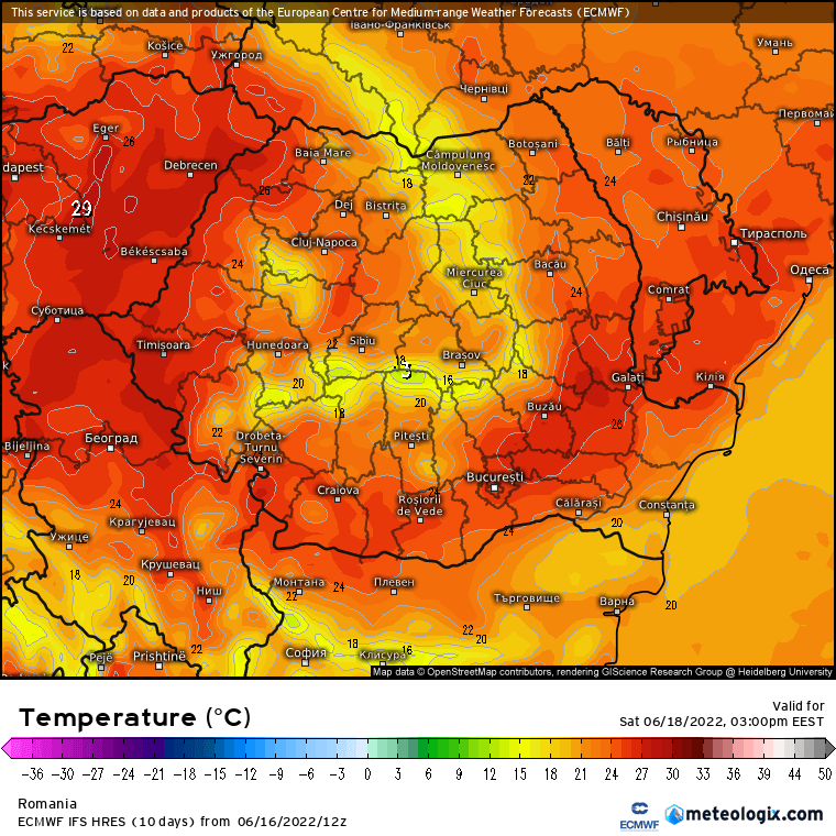 Prognoza meteo Romania 17 Iunie 2022 (Romania weather forecast)