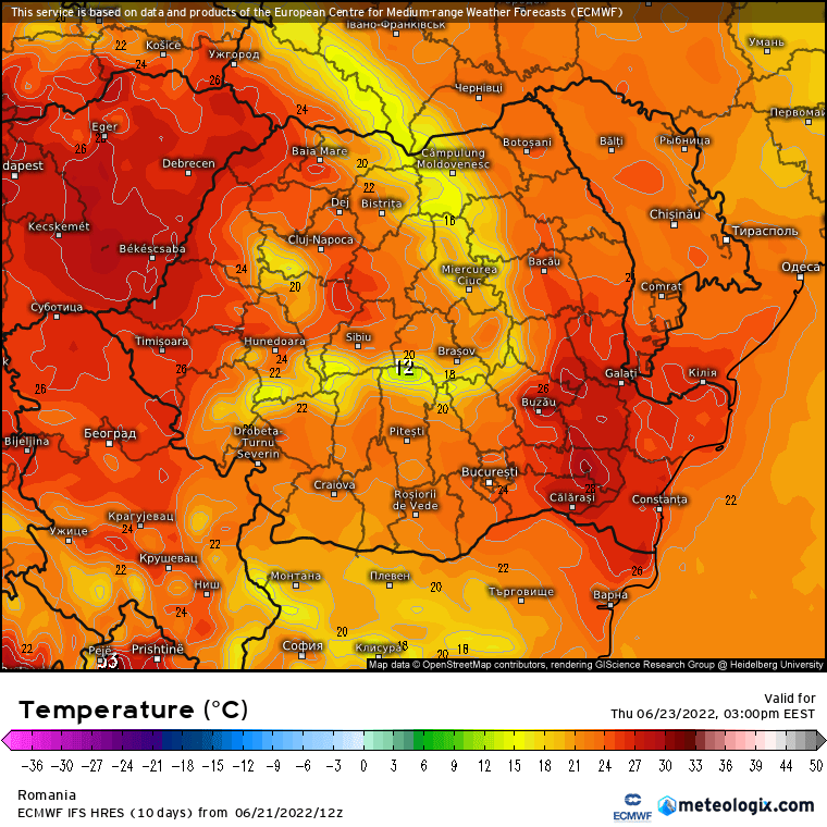 Prognoza meteo Romania 22 Iunie 2022 (Romania weather forecast)