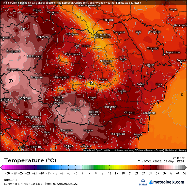 Prognoza meteo Romania 21 Iulie 2022 (Romania weather forecast)