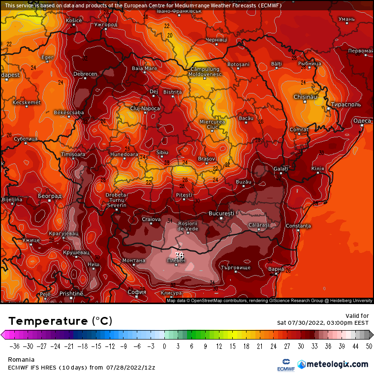 Prognoza meteo Romania 29 Iulie 2022 (Romania weather forecast)