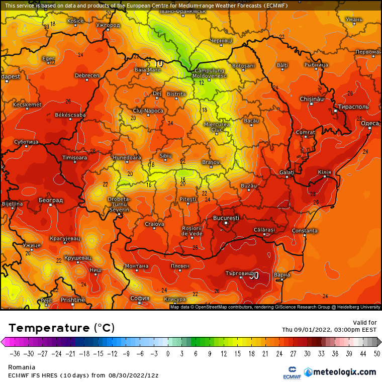 Prognoza meteo Romania 31 August 2022 (Romania weather forecast)