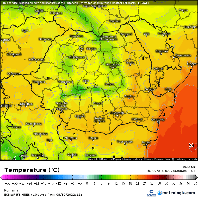Prognoza meteo Romania 31 August 2022 (Romania weather forecast)
