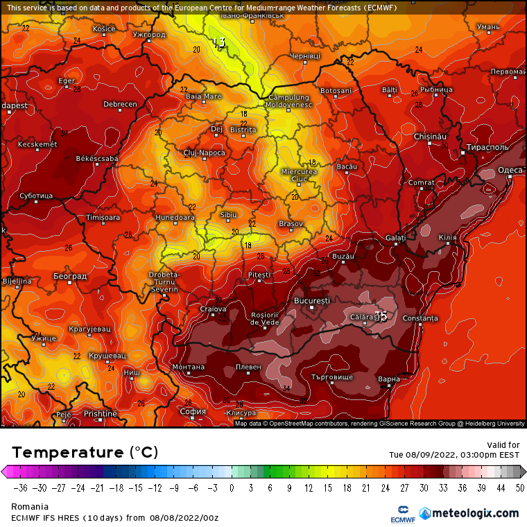 Prognoza meteo Romania 8 August 2022 (Romania weather forecast)