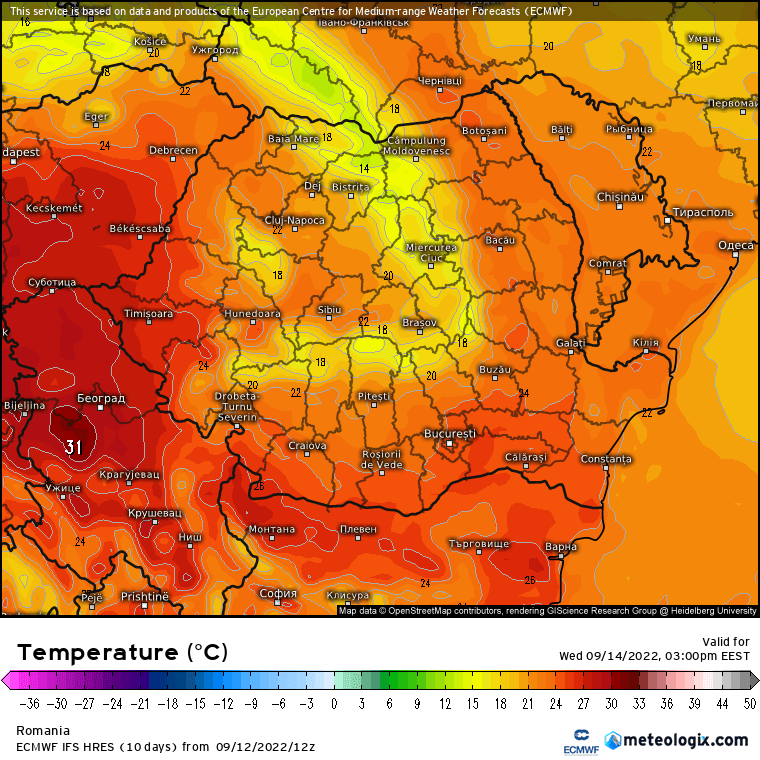 Prognoza meteo Romania 13 Septembrie 2022 (Romania weather forecast)
