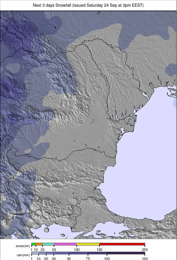 Precipitatii Romania pentru 6 zile (#Romania precipitation forecast)