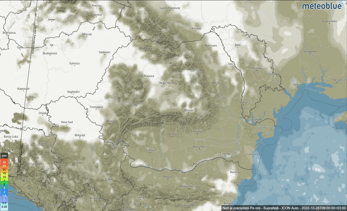 Prognoza meteo Romania 28 Octombrie 2022 (Romania weather forecast)