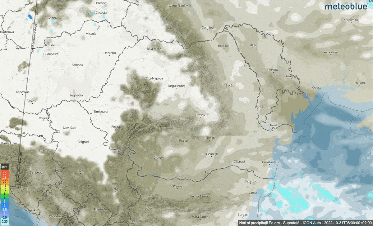 Prognoza meteo Romania 31 Octombrie 2022 (Romania weather forecast)