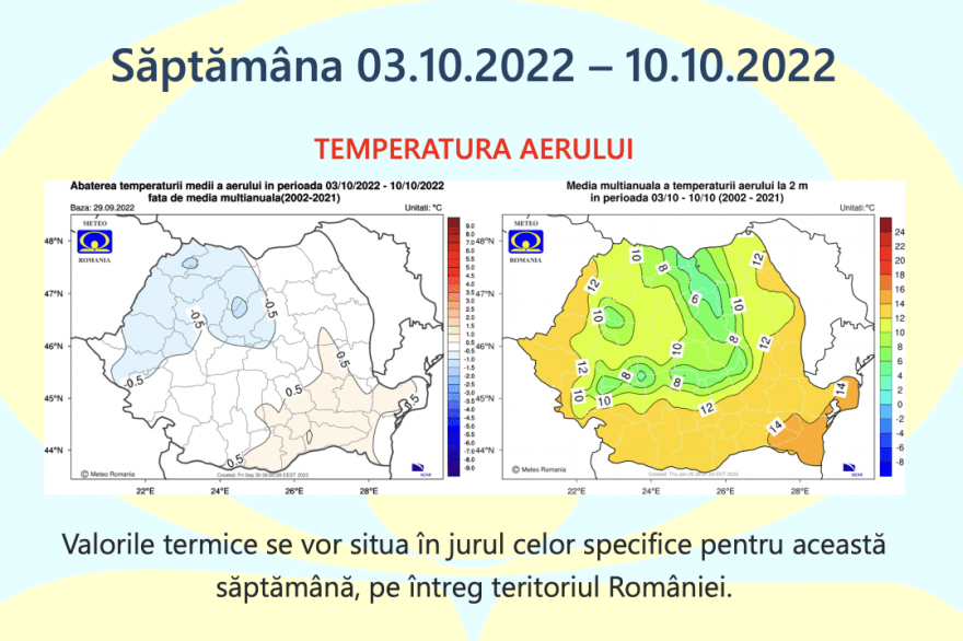 Prognoza meteo Romania  26 Septembrie – 31 Octombrie 2022 #toamnă