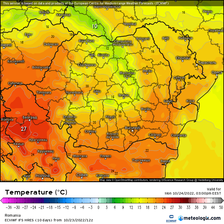 Prognoza meteo Romania 24 Octombrie 2022 (Romania weather forecast)