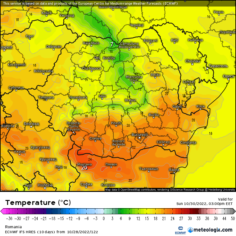 Prognoza meteo România  29 - 30 Octombrie 2022 #România (România  forecast)