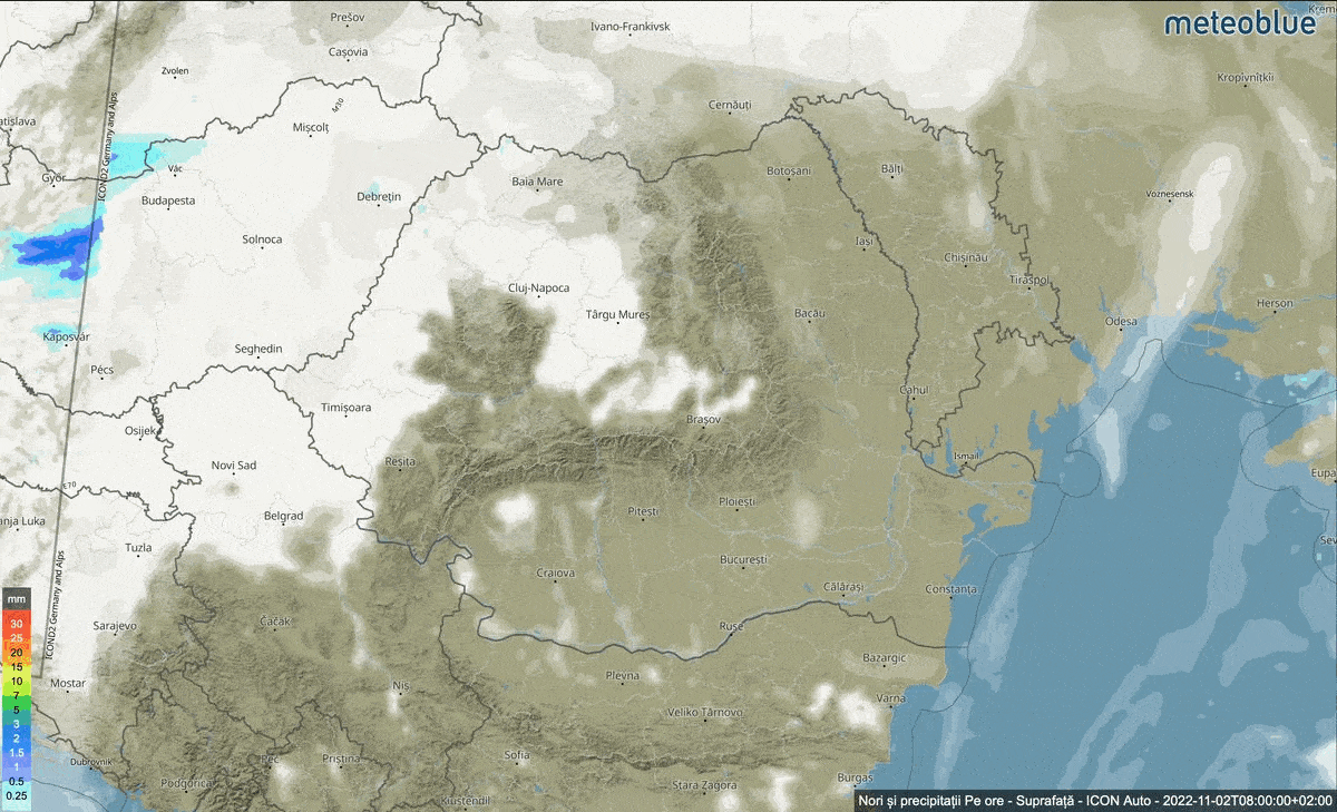 Prognoza meteo Romania 2 Noiembrie 2022 (Romania weather forecast)