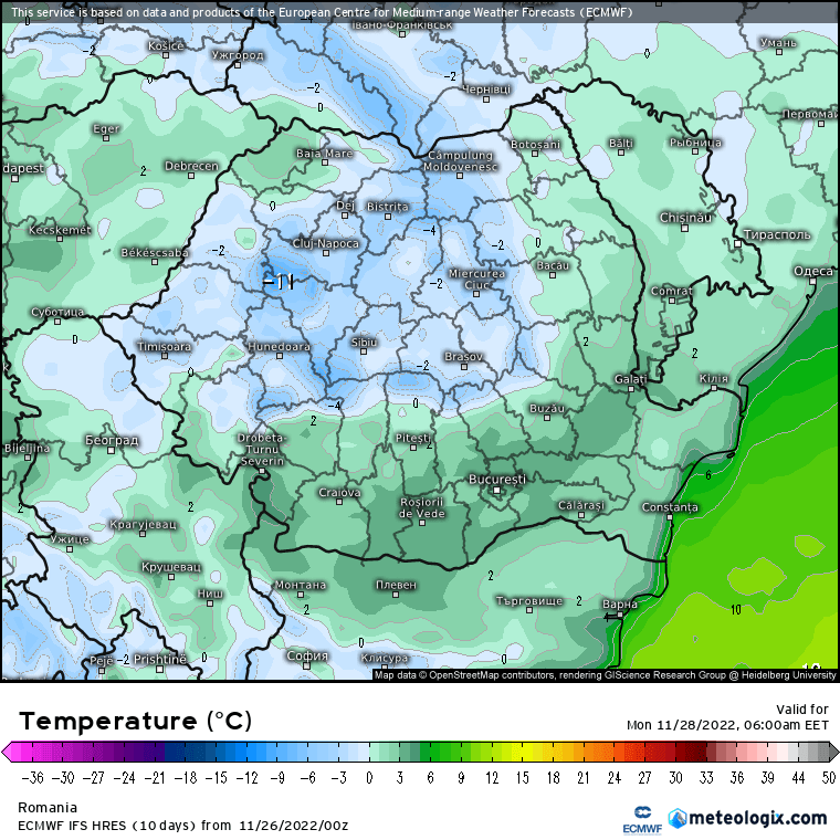 Prognoza meteo România  26 - 27 Noiembrie 2022 #România (România  forecast)