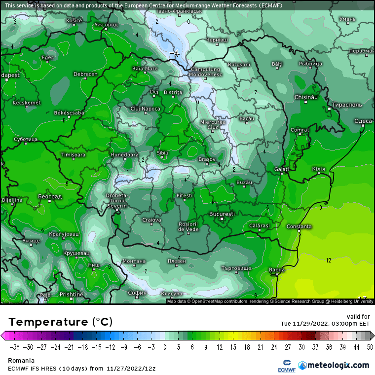 Prognoza meteo Romania 28 Noiembrie 2022 (Romania weather forecast)