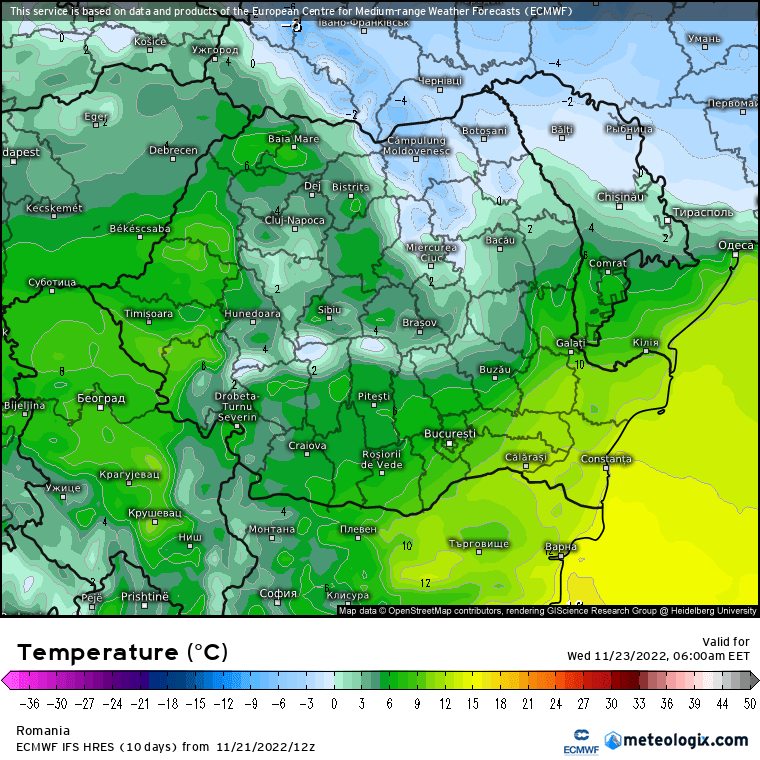 Prognoza meteo Romania 22 Noiembrie 2022 (Romania weather forecast)