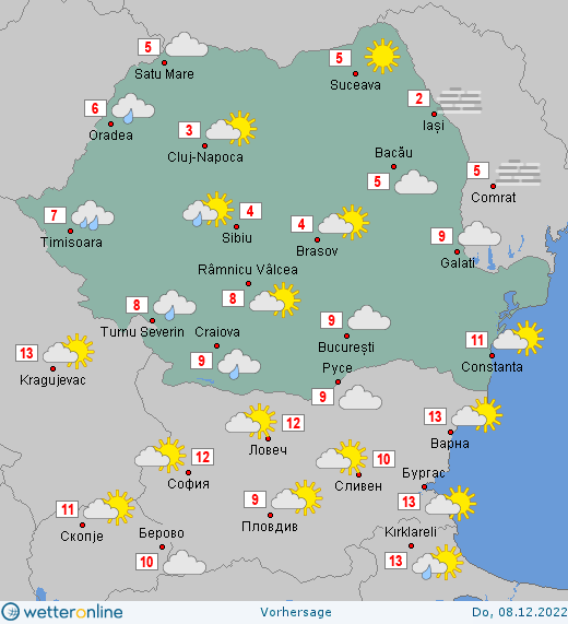 Prognoza meteo Romania 8 Decembrie 2022 #Romania #vremea