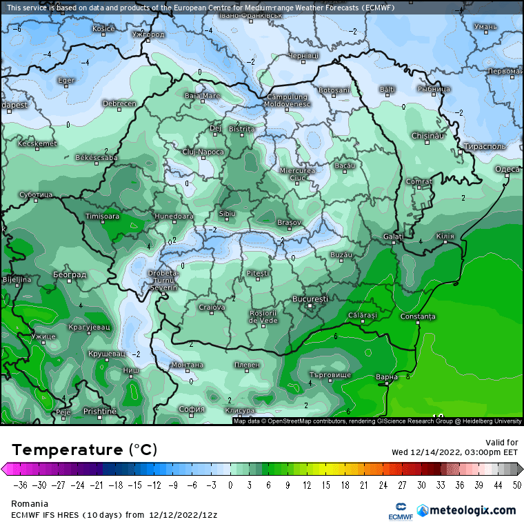 Prognoza meteo Romania 13 Decembrie 2022 (Romania weather forecast)