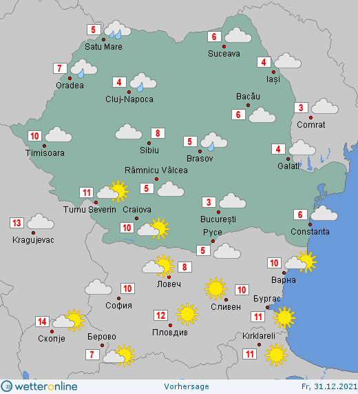 Prognoza meteo Romania 31 Decembrie 2021 #Romania #vremea