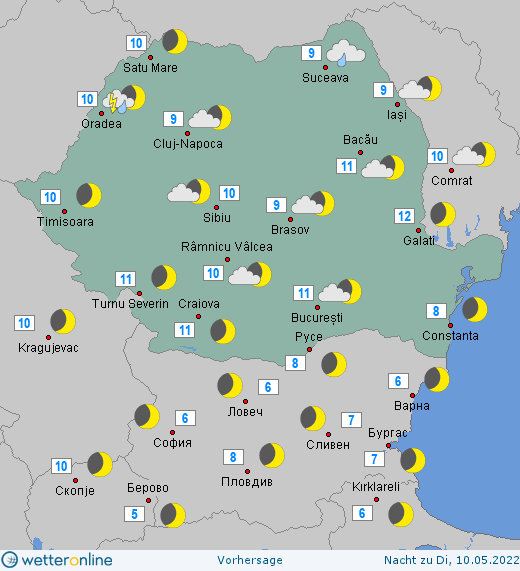 Prognoza meteo Romania 9 Mai 2022 (Romania weather forecast)