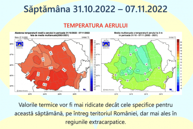 Prognoza meteo Romania  31 Octombrie – 28 Noiembrie 2022 #toamnă