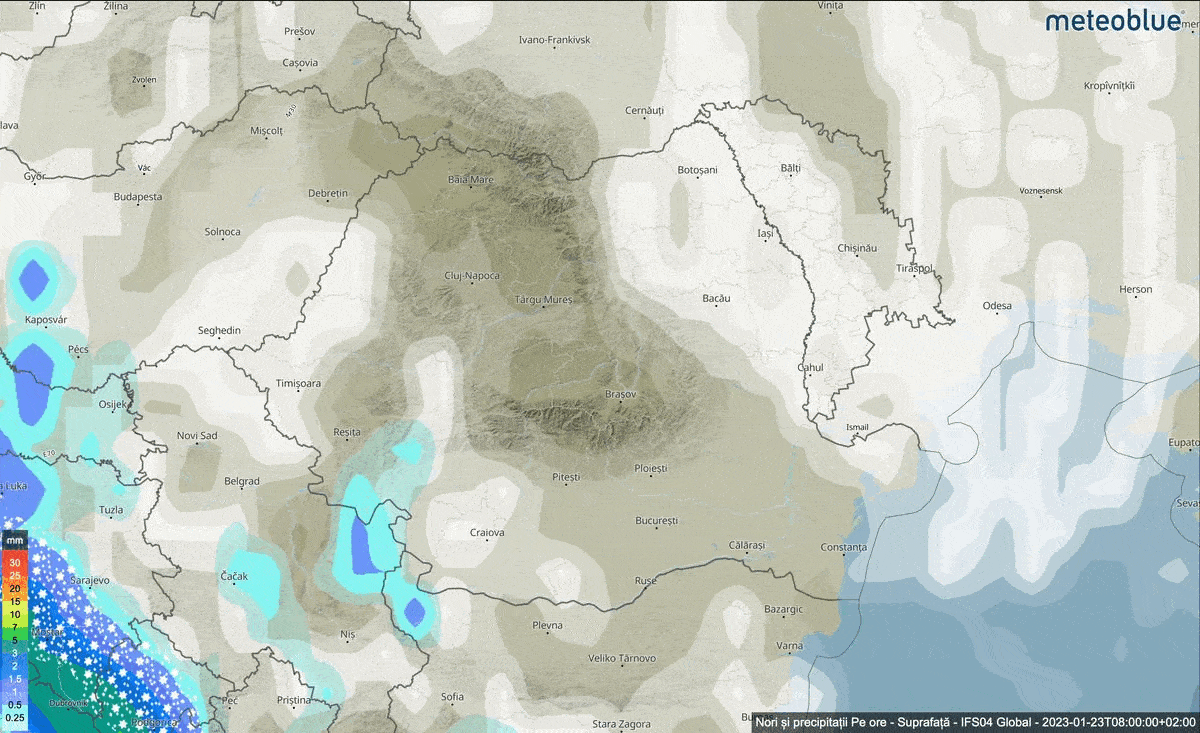 Prognoza meteo Romania 2 Ianuarie 2023 (Romania weather forecast)