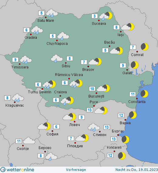 Prognoza meteo Romania 18 Ianuarie 2023 (Romania weather forecast)