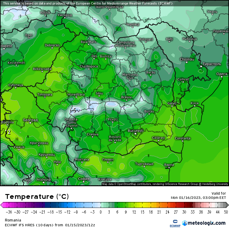Prognoza meteo Romania 16 Ianuarie 2023 (Romania weather forecast)