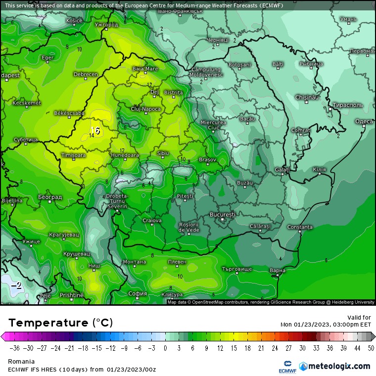 Prognoza meteo Romania 2 Ianuarie 2023 (Romania weather forecast)
