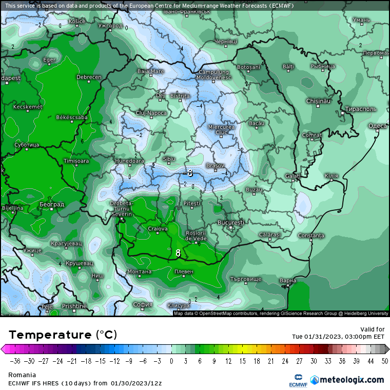Prognoza meteo Romania 31 Ianuarie 2023 (Romania weather forecast)