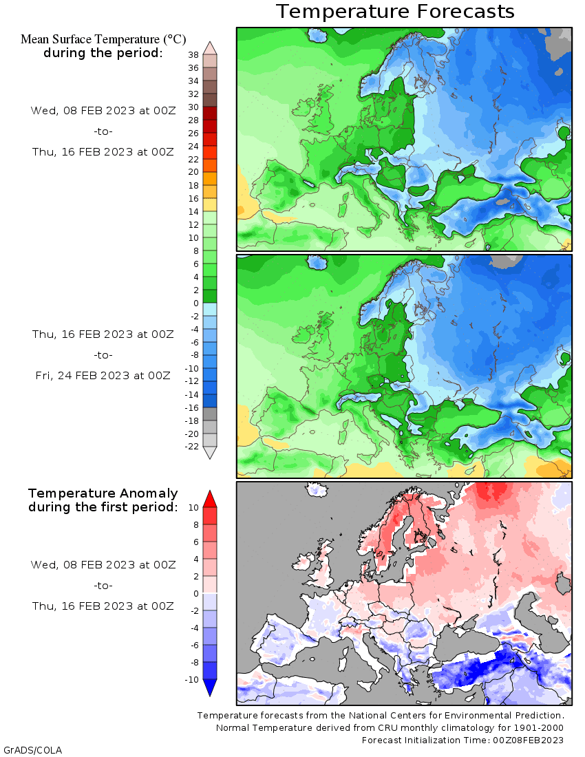 Weather forecast 2 weeks #Europe #USA (Temperaturi și precipitații)