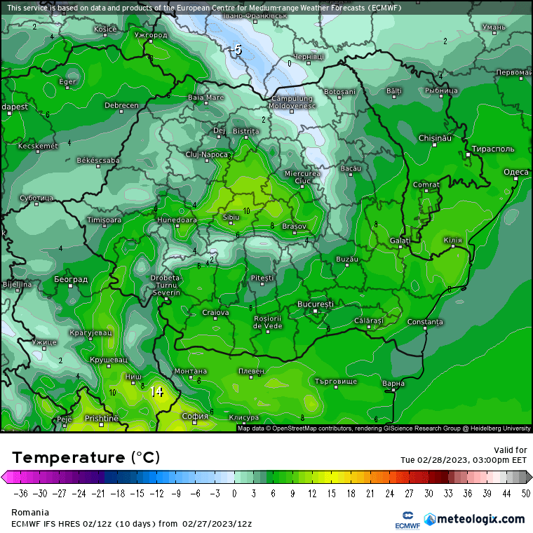 Prognoza meteo Romania 28 Februarie 2023 (Romania weather forecast)