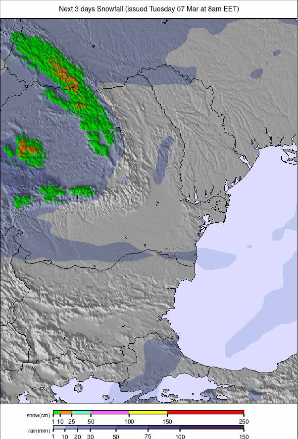 Precipitatii Romania pentru 6 zile (#Romania precipitation forecast)