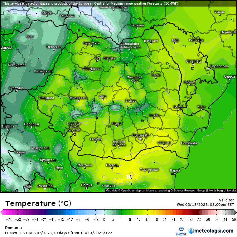 Prognoza meteo Romania 14 Martie 2023 (Romania weather forecast)