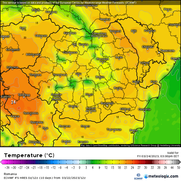 Prognoza meteo Romania 233 Martie 2023 (Romania weather forecast)